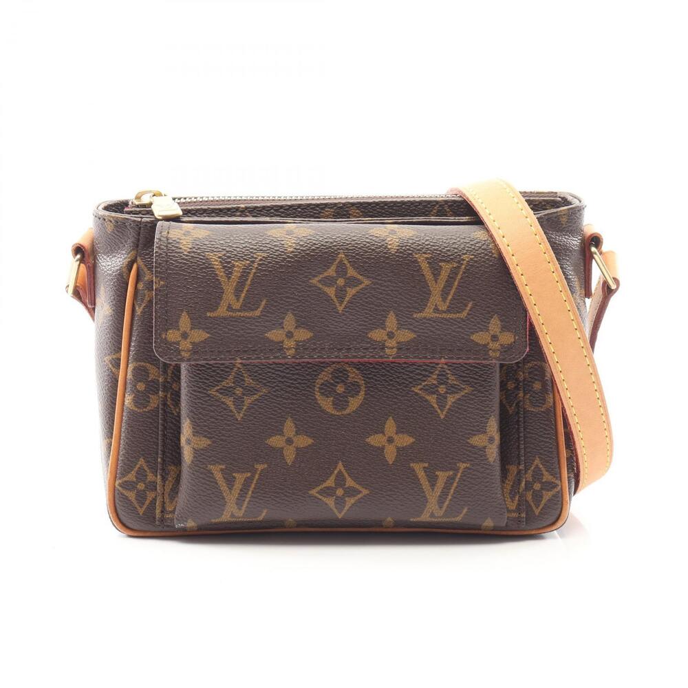 Louis Vuitton Vivacite Shoulder Bag Canvas Leather Monogram Brown